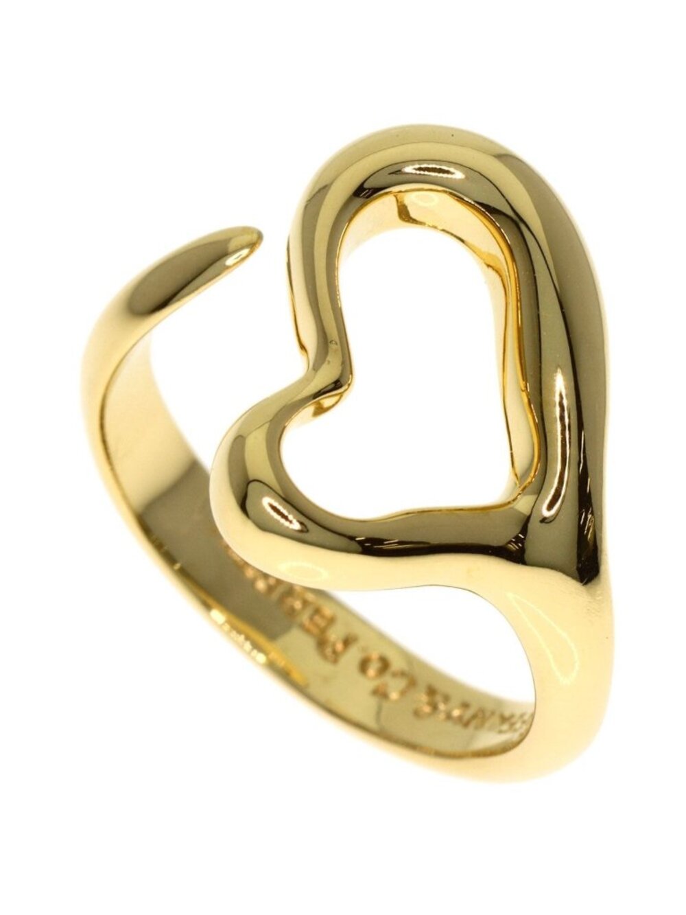 Tiffany & Co Open Heart Ring 18K Yellow Gold